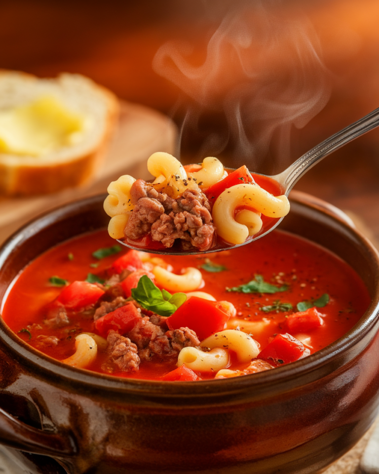 Beef & Tomato Macaroni Soup 1 1 10