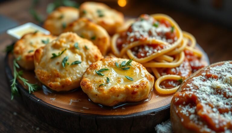 Garlic Butter Chicken Bites with Creamy Parmesan Pasta