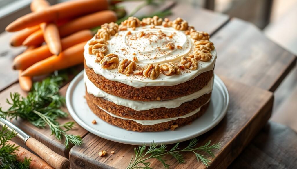 Moist Carrot Cake with Cream Cheese Frosting