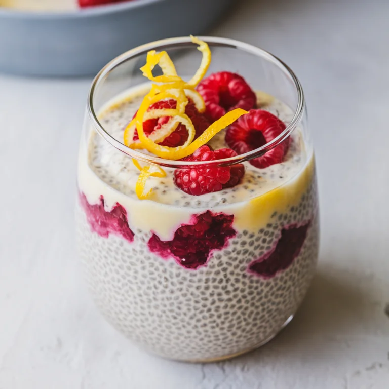 Creamy Lemon Raspberry Chia Seed Pudding