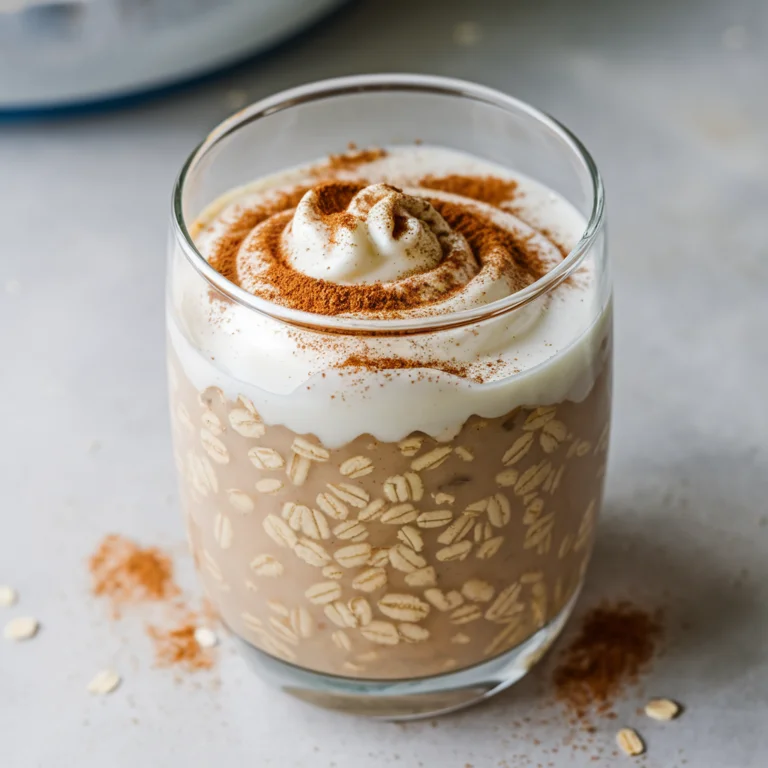 High-Protein Cinnamon Roll Overnight Oats