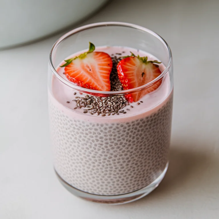 Strawberry Chia Seed Pudding with Almond Milk