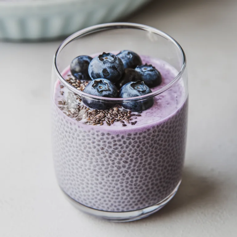 Vegan Blueberry Chia Seed Pudding with Almond Milk